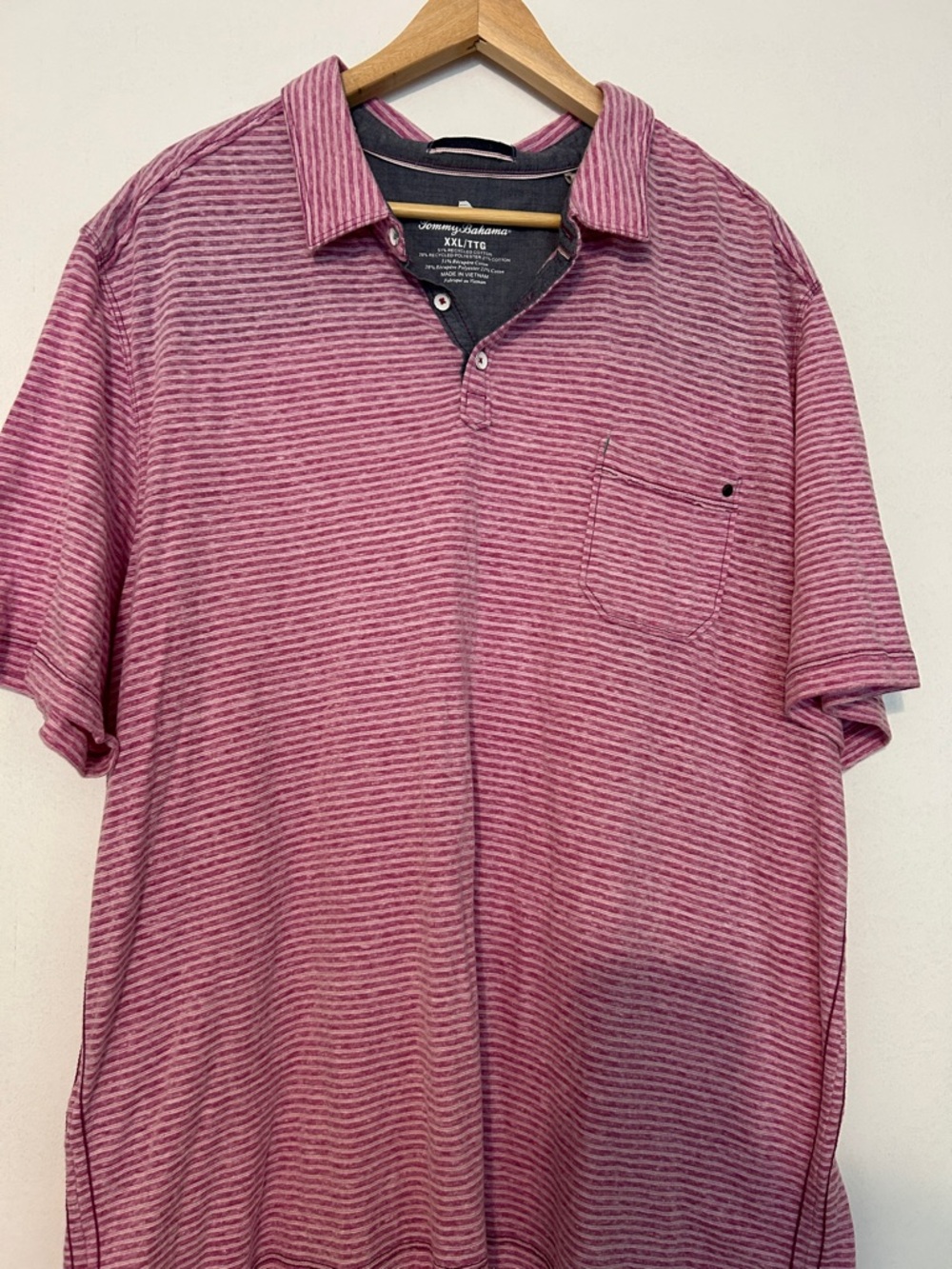 Tommy Bahama Men’s Pink Striped Polo